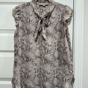 Loft Snake Print Sleeveless Blouse